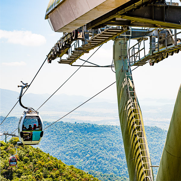 Langkawi, Seilbahn, cable car, skybridge, steil, steep, Malaysia