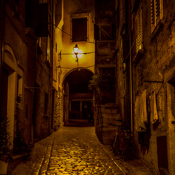 Kroatien, Croatia, Rovinj, Rovigno, Istrien, Istria, Nacht, nachts, night, nighttime, old town, Altstadt